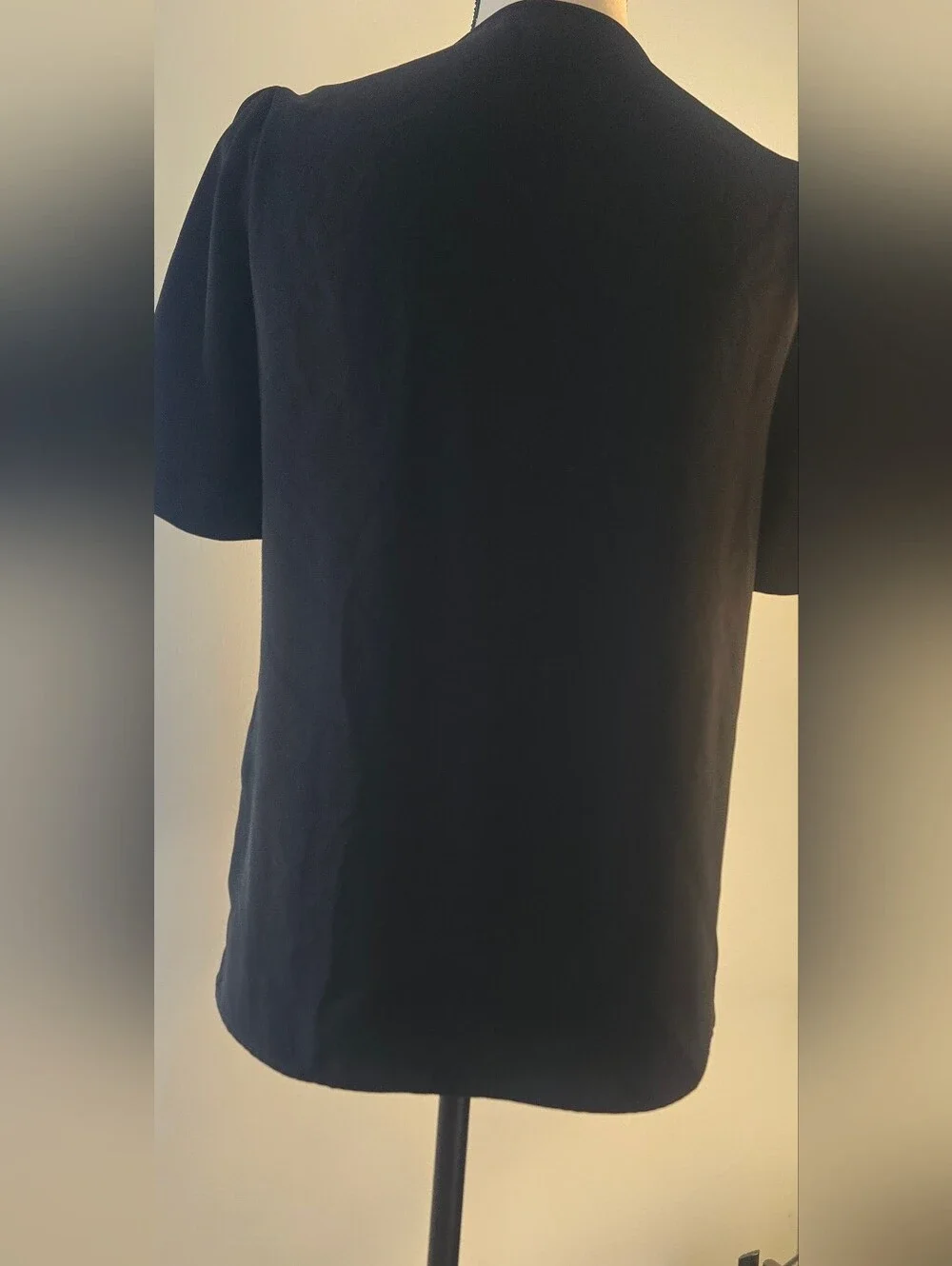 Michael Kors Black Blouse with Gold Chain Detail